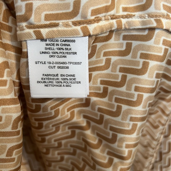 Joie Joslin Tie Neck Silk Printed Blouse Premium Label Quiet Luxury Size Large - Picture 6 of 8